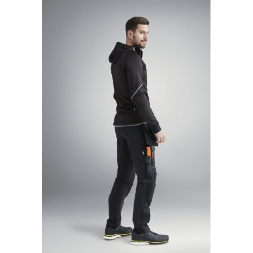 8002 Chaqueta con capucha de forro polar elástico Polartec® Power Stretch® 2.0 FlexiWork negro